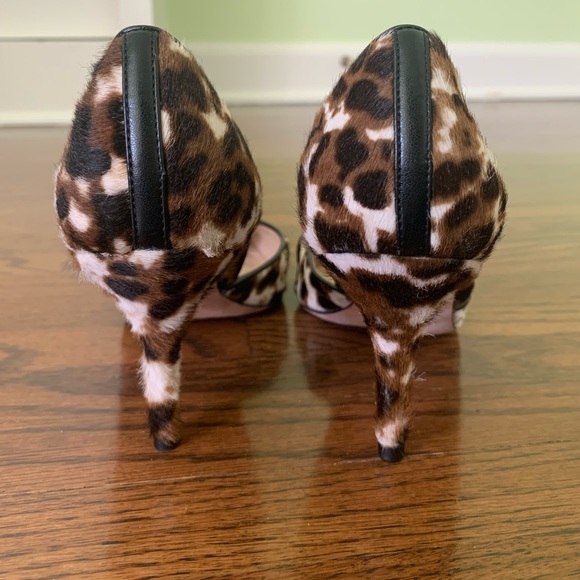 J Crew Collection Colette Calf Hair D’Orsay Kitten Heels in Sienna Black Cat - Picture 3 of 9